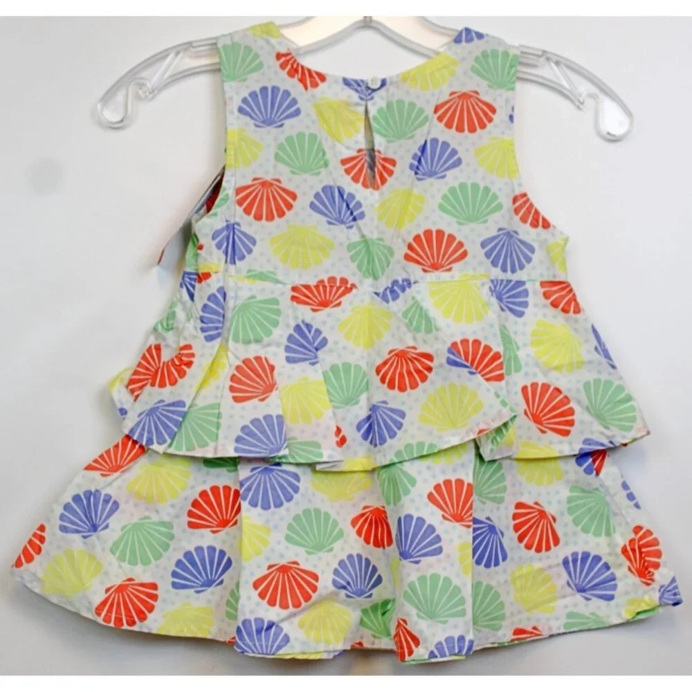 NWT 2009 Gymboree Mermaid Magic Ruffled Layer Tank Top Shirt sz 4 seashells Ocea